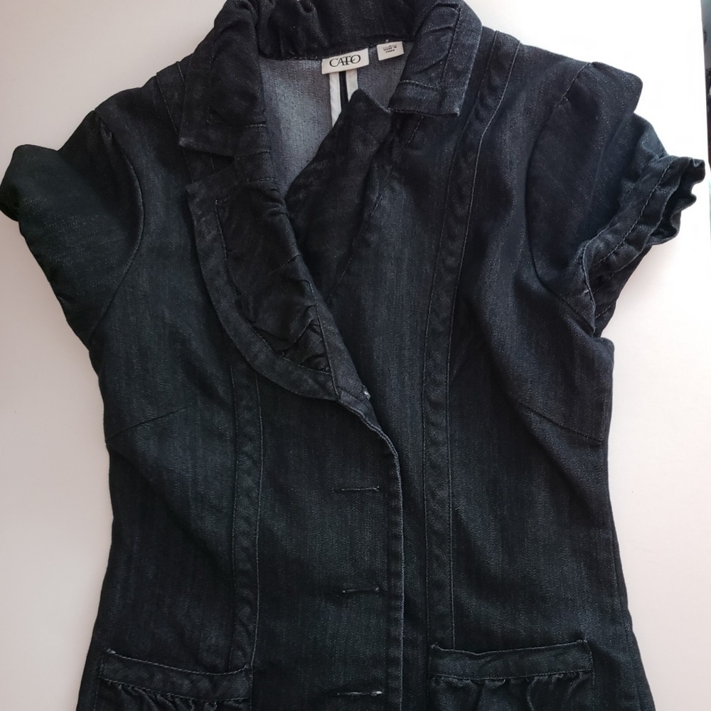 Denim short sleeve jacket